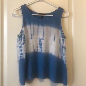 Blue Tie Dye Flowy Tank